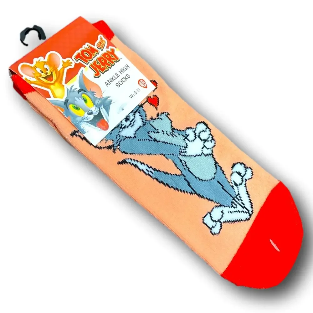 3/$20 Tom & Jerry Valentine's Day Hearts Funny Novelty Ankle Socks - NWT